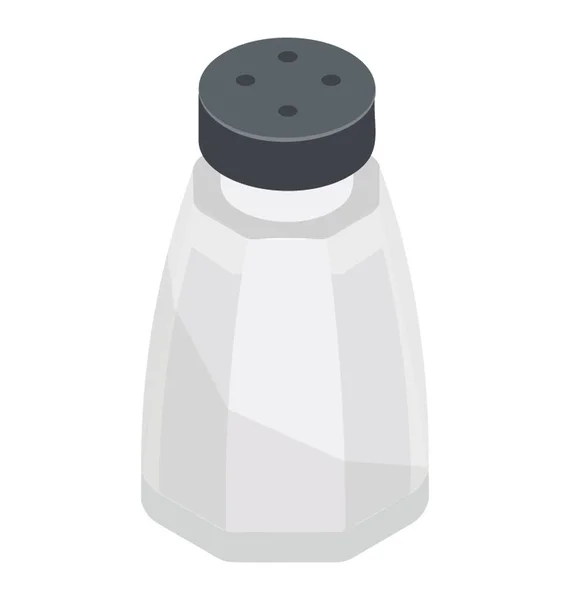 Ein Salzbehälter Gewürze Lebensmitteln Hinzuzufügen — Stockvektor