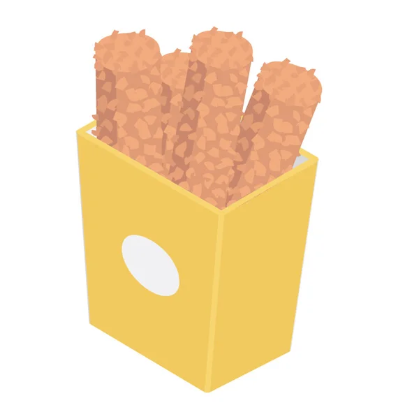 Snacks Frits Dans Panier Emporter — Image vectorielle