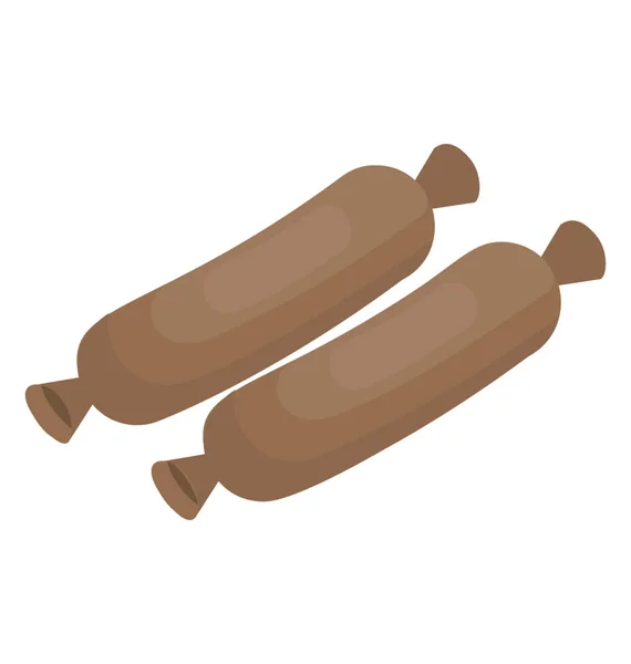 Une Saucisse Hot Dog État Brut — Image vectorielle