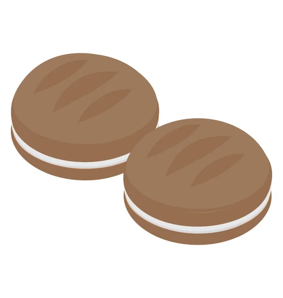 クリーム ビスケットとチョコレートのクッキー — ストックベクタ