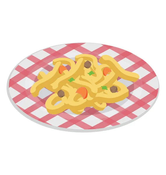 Tagliatelle Piatto Raffigurante Spaghetti — Vettoriale Stock