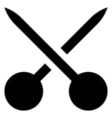 Bir çift vidalı ve almak için kolları bağlı kesici bıçak bu makas simge yoktur