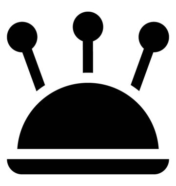 Yuvarlak şekilli köpük iğnelik açıklayan içinde pinned pimleri ile ahşap üzerine yapıştırılmış 