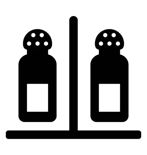 Gewürzflaschen Set Für Salz Und Pfeffer — Stockvektor