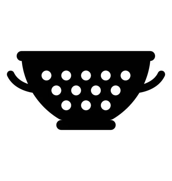 Kitchen Utensil Used Straining Food Colander — Stock Vector