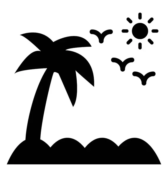 Una Isla Orilla Del Río Isla Tropical — Vector de stock