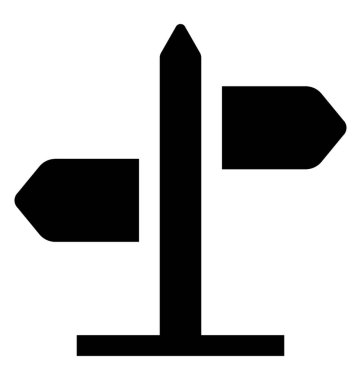 Trafik yön vermek için bir tabela 