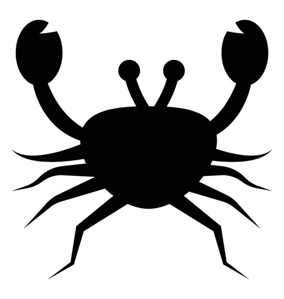 Une Créature Marine Avec Coquille Dure Représentant Icône Crabe — Image vectorielle