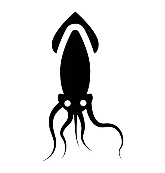 Una Habilidad Natación Rápida Animal Calamar — Vector de stock