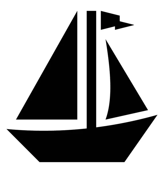 Деревянная Лодка Флагом Водное Судно — стоковый вектор