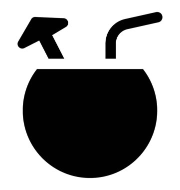 Sahip Hindistan cevizi ve saman, kokteyl Hindistan cevizi suyu 