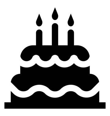 Üzerine de mum olan bir parti pasta