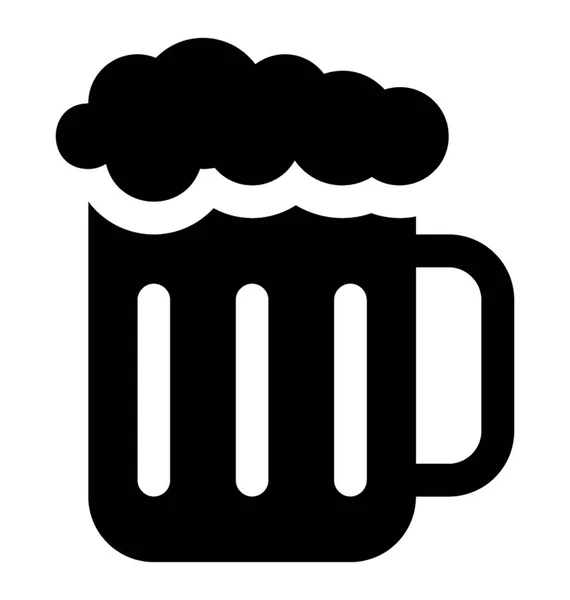 Caneca Cerveja Cheia Neve Ícone Bar —  Vetores de Stock