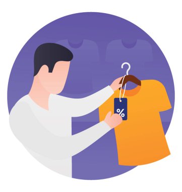 Giyim alışveriş t shirt üzerinde bir göz olan kişi 