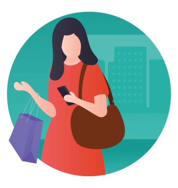 Alışveriş alışveriş torbaları holding tarafından geçen kadın.