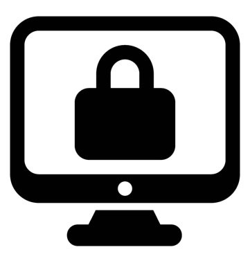 Bir glif ICO monitör kilit ile kimlik doğrulaması tasarımdır 