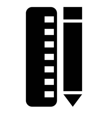 glif simgesi tasarım kalem ve hazırlanması ve mimar araçları simgeleyen ölçek