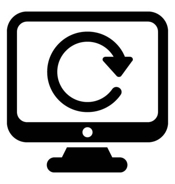 Monitör ekran yenileme oklu, yenileme Web sayfası simgesini 