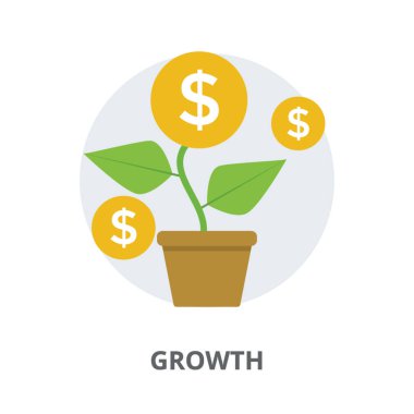 Doları bitki iş büyüme simgeyi gösterme 