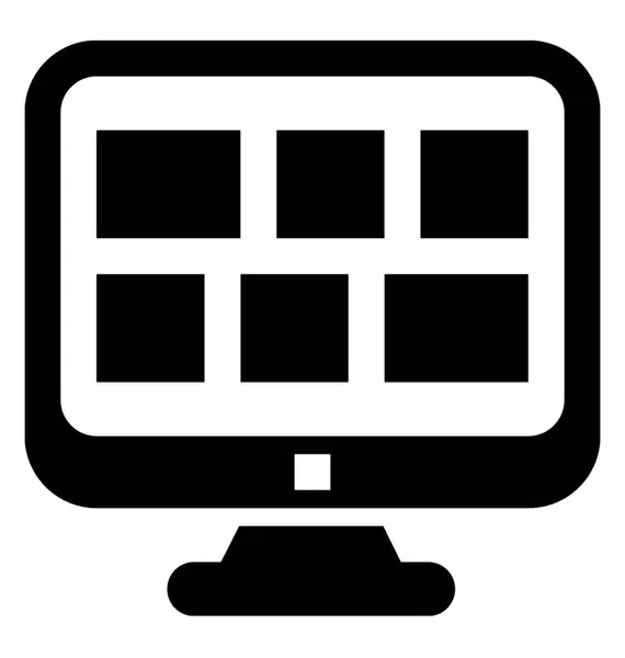 Design Del Layout Css Sullo Schermo Del Monitor Icona Del — Vettoriale Stock