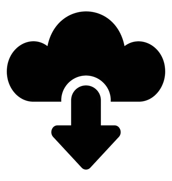 Cloud Computing Strzałkę Skierowaną Dół Jest Ikona Pobrania Chmury — Wektor stockowy