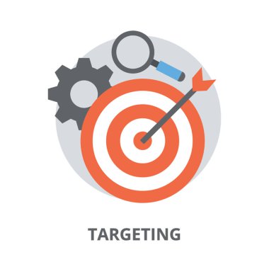 Dart tahtası Dişli ve büyüteç ile hedefleme için simgesidir 