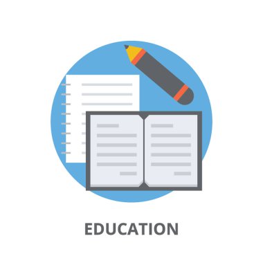 Kitap ve kalem eğitim vektör tasvir birlikte 