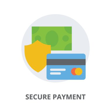 Kredi kartı ve banknot ile güvenli ödeme bayraklarında kalkan 