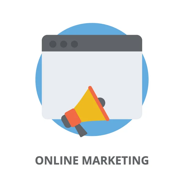 Megáfono Sobre Sitio Web Icono Marketing Línea — Vector de stock