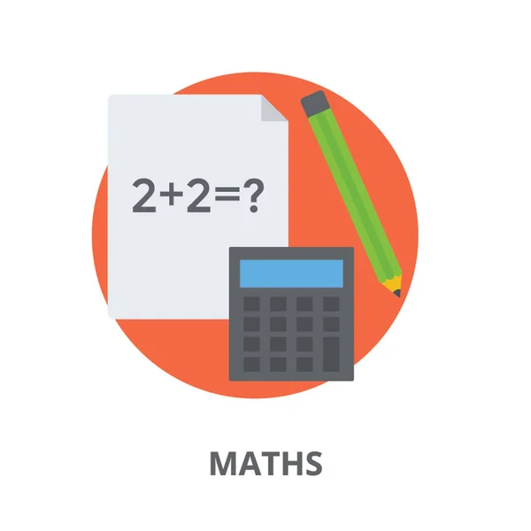 Pagina Con Calcoli Matematici Calcolatrice Raffigurante Matematica — Vettoriale Stock