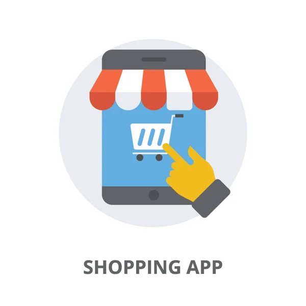 Mobila Shopping Appen Smartphone — Stock vektor