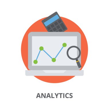 Çizgi grafiği, analytics simgesi üzerinde bir büyüteç
