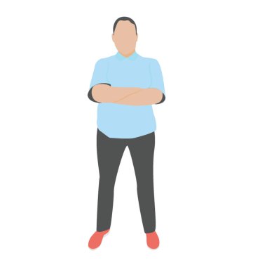 Bir erkek avatar elleri katlanır tarafından duruyor 