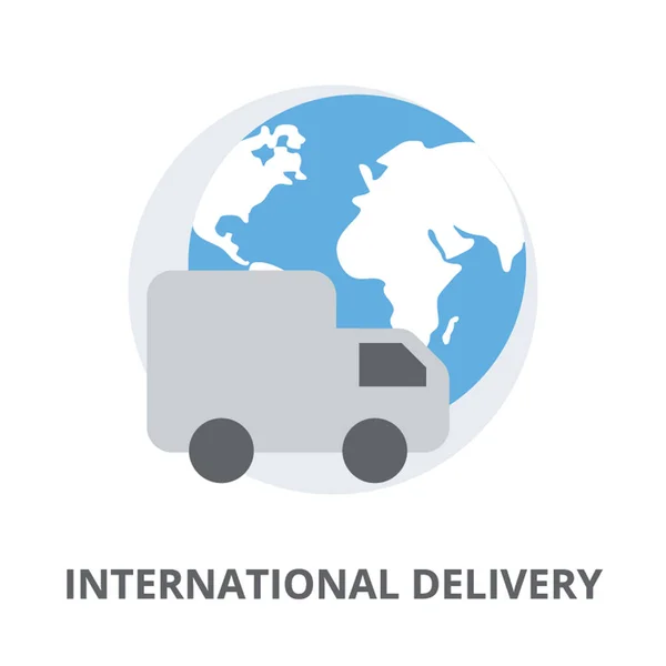 Internationale Vracht Service Internationale Levering Pictogram Doorsturen — Stockvector