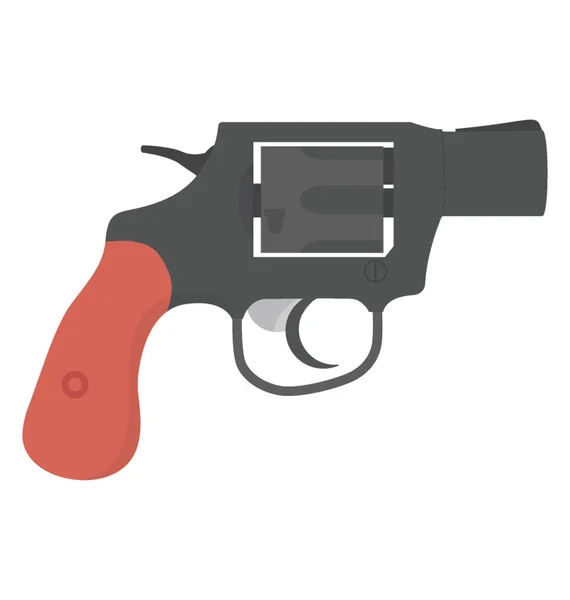 Eine Kleine Waffe Zum Schießen Mit Kugel Revolver — Stockvektor