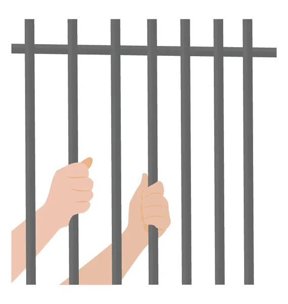 Prisioneiro Numa Prisão — Vetor de Stock