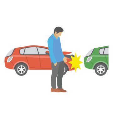 Araba ile diğer karakteristik araba zarar hitted 