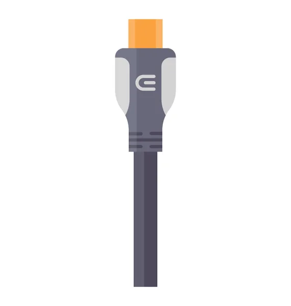 Cable Para Transferir Imágenes Vídeos Que Muestran Icono Usb Portátil — Vector de stock