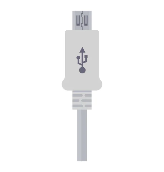 Cable Utilizado Para Cargar Datos Móviles Compartidos Cable Móvil — Vector de stock