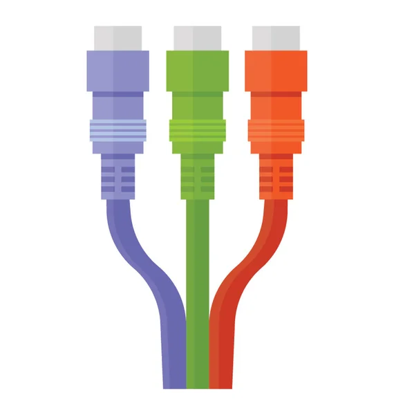 三电缆连接称为音频电缆 — 图库矢量图片