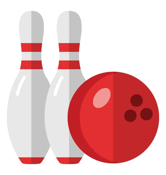 Tenpins Met Bal Bowling Bal Spel — Stockvector