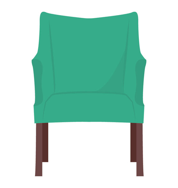 sofa chair flat colored icon