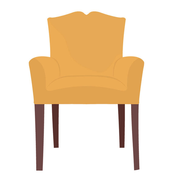 sofa chair flat colored icon