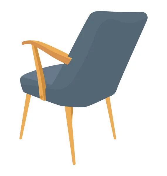 Sofa Chair Flat Colored Icon — Stock Vector