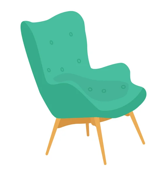 Sofa Chair Flat Colored Icon — Stock Vector