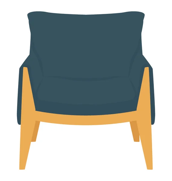 沙发椅平板彩色图标 — 图库矢量图片
