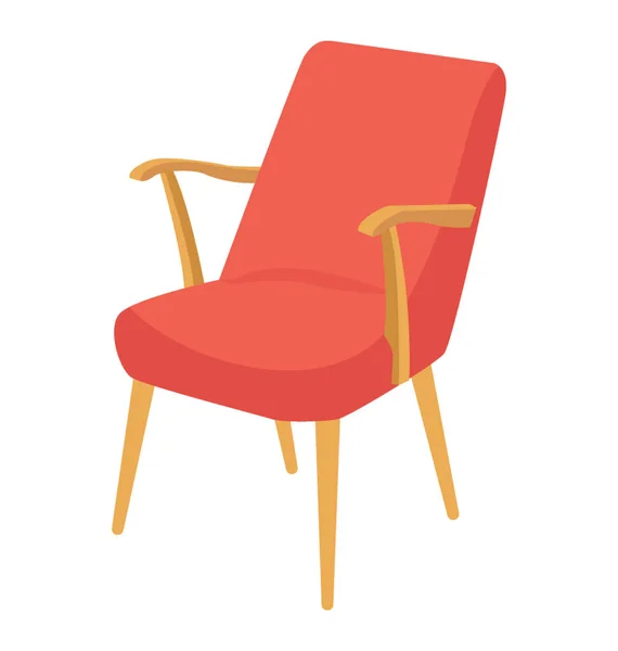 Sofa Chair Flat Colored Icon — Stock Vector