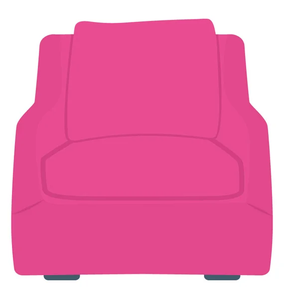 Chaise Canapé Icône Couleur Plate — Image vectorielle