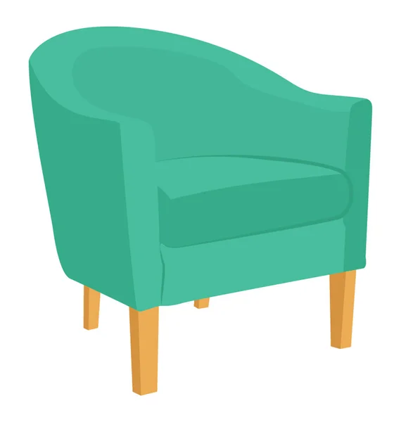 Sofá Cadeira Plana Ícone Colorido — Vetor de Stock