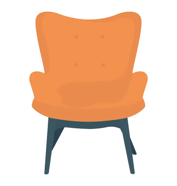 Sofá Cadeira Plana Ícone Colorido —  Vetores de Stock